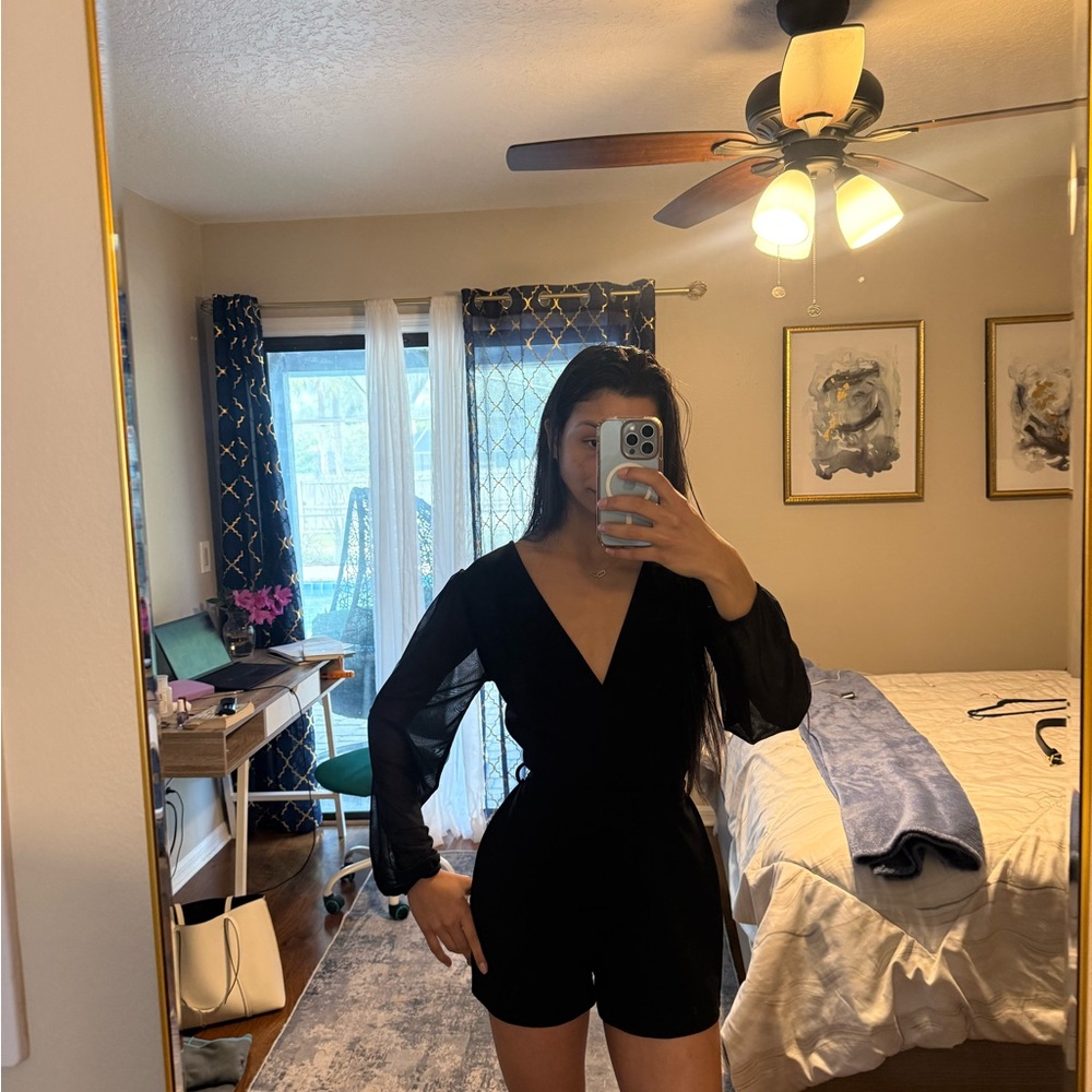 Justify Black Long Sleeve Romper